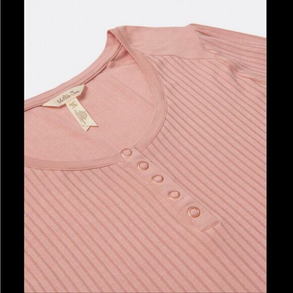 Ryanne Womens Henley Tee, Size Small, Rose Pink - Picture 2 of 3